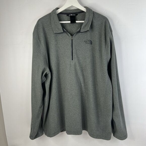 The North Face Size XXL 1/4 Zip Pullover Men’s Fleece Gray Lightweight Outdoor - Picture 2 of 12